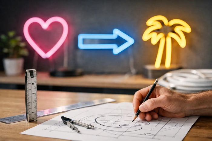 Gids voor neon sign afmetingen die werken