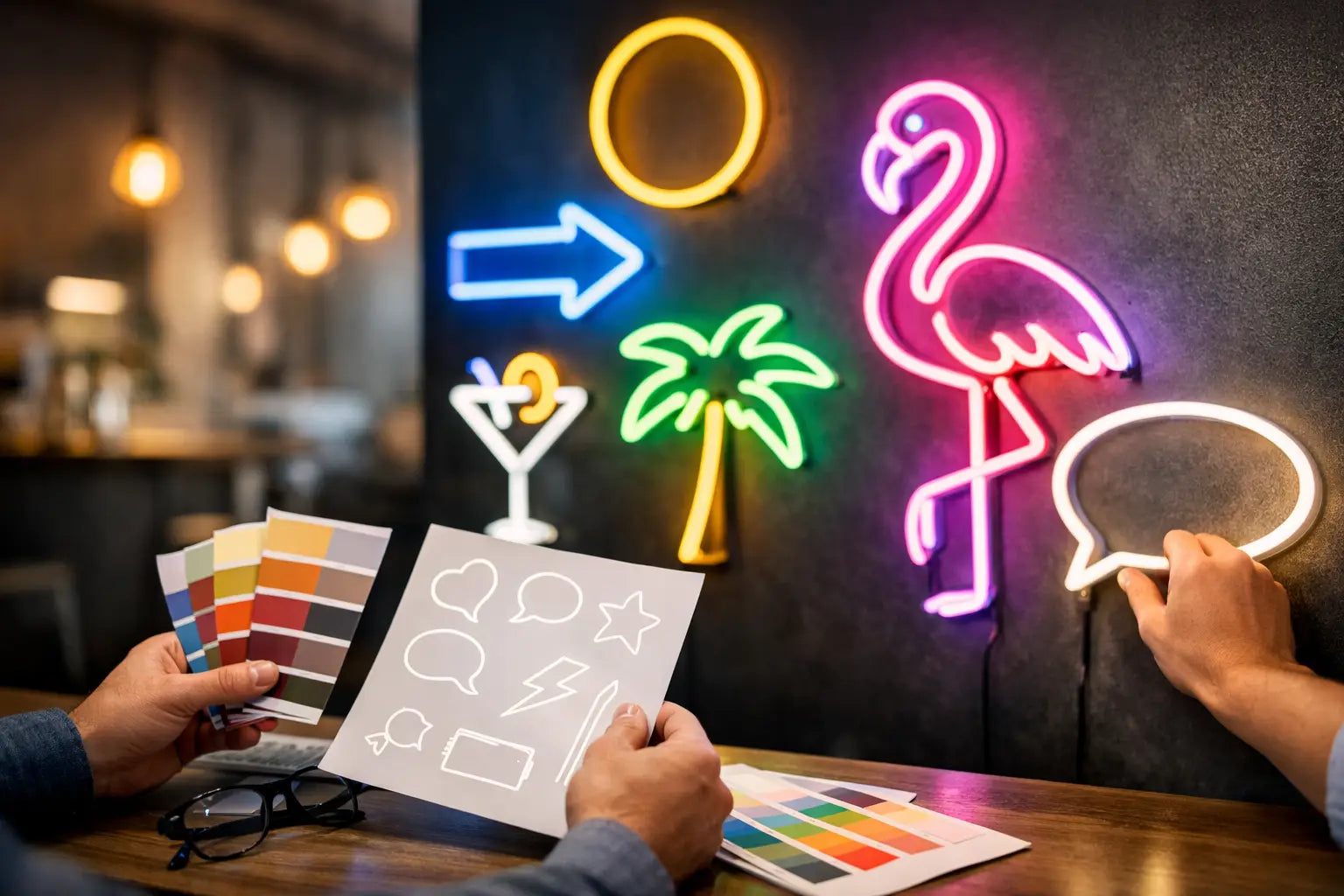 Neon bord kiezen voor zaak of interieur