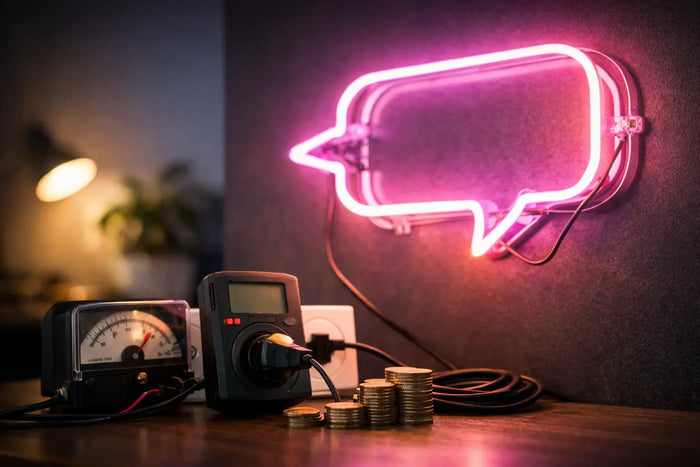 Hoeveel stroom verbruikt een neonbord echt?