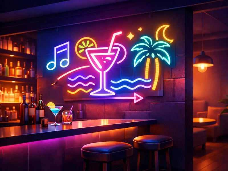 Neon bord voor bar: sfeer die verkoopt