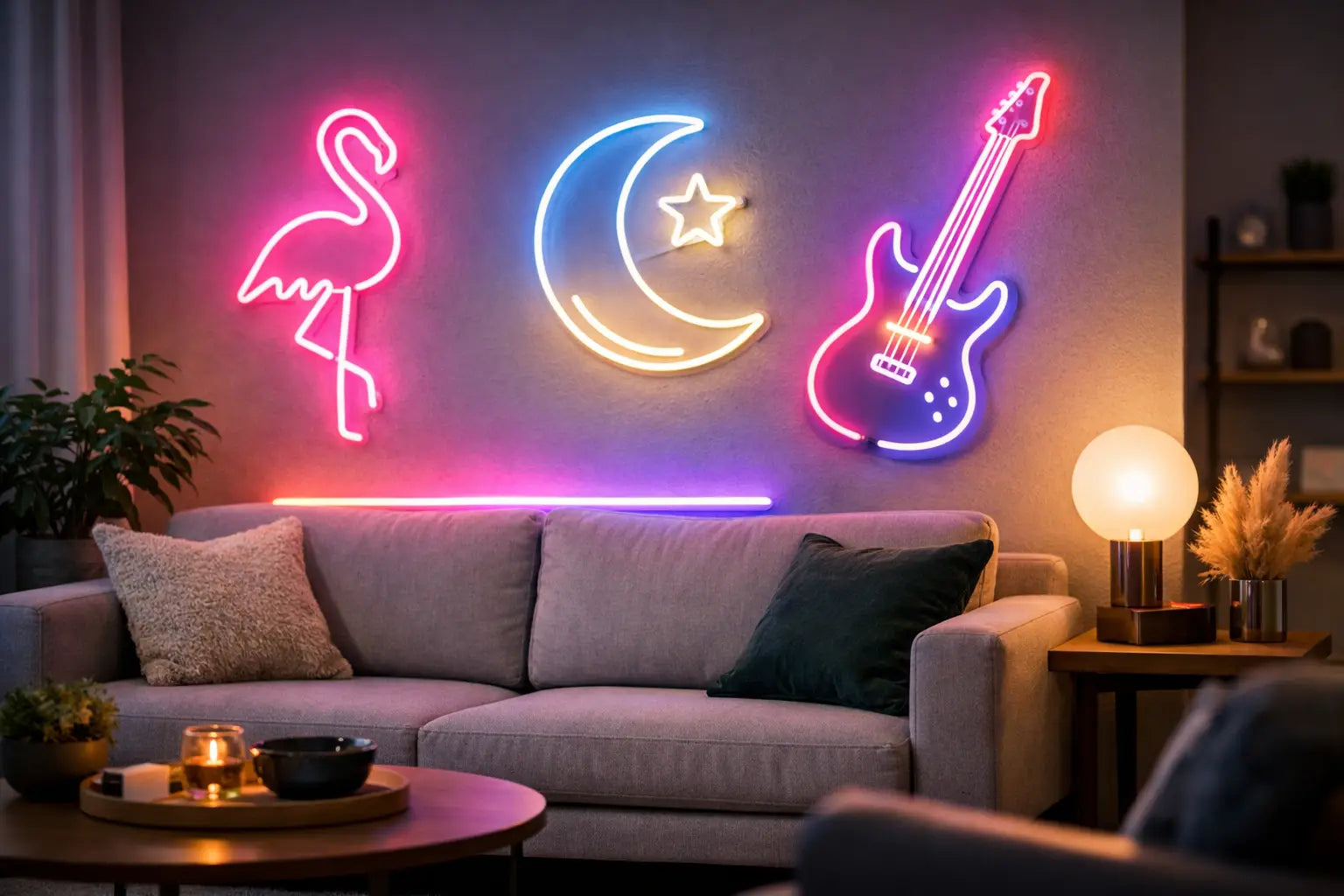 Neon decoratie woonkamer: zo kies je goed