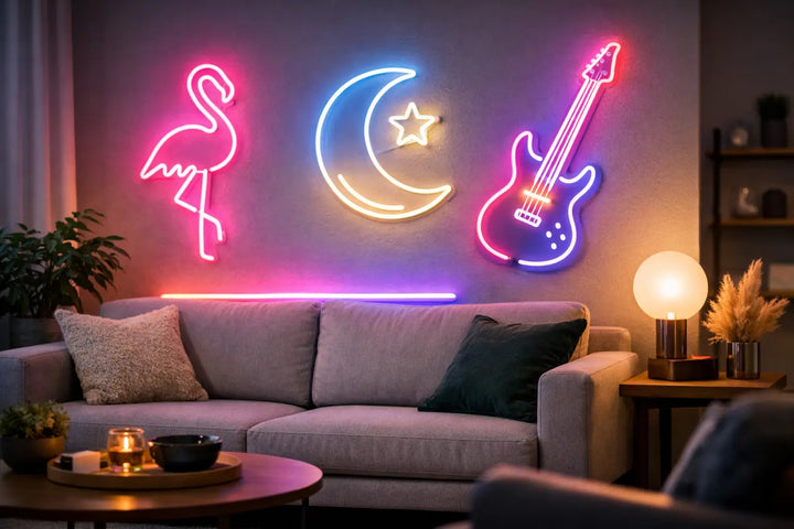 Neon decoratie woonkamer: zo kies je goed