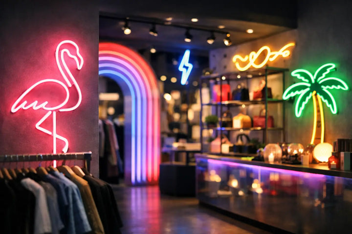 10 mooiste neon ideeën voor winkelinterieur