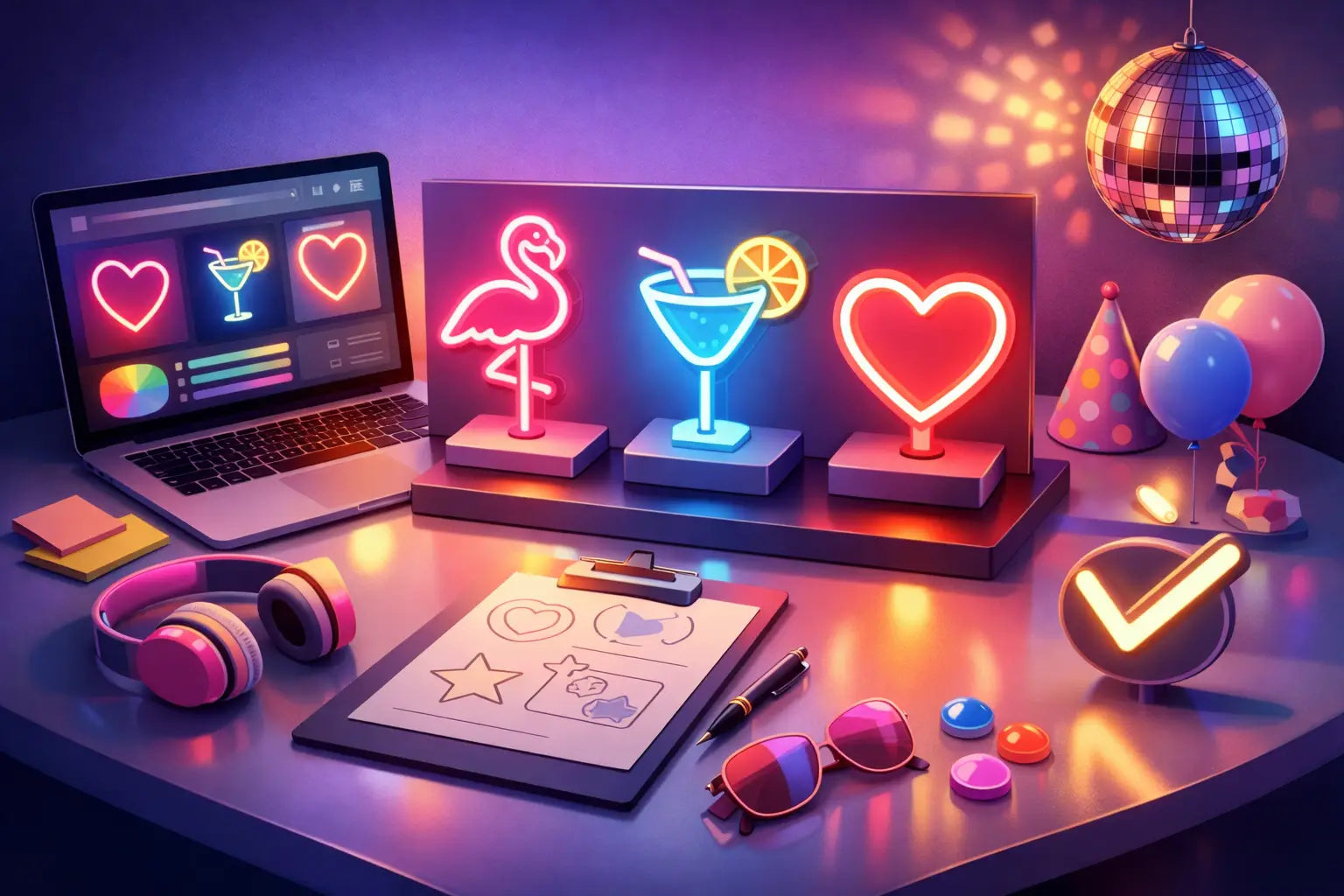 Neon sign voor feestje kiezen zonder stress