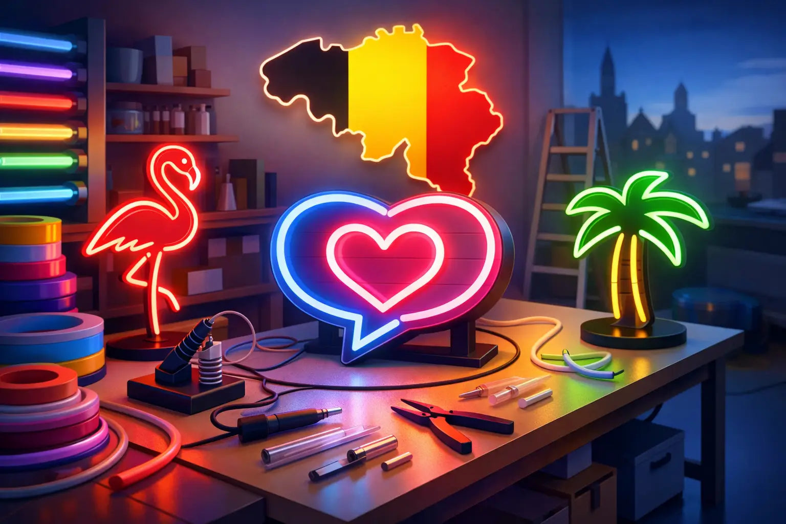 Handgemaakt neon bord: slim kiezen in België