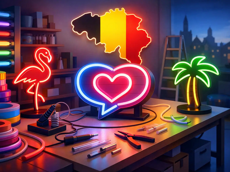 Handgemaakt neon bord: slim kiezen in België