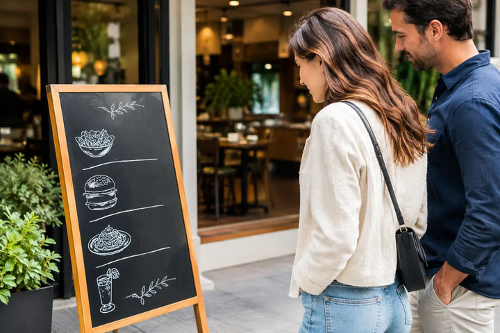 Menuborden horeca voorbeeld dat gasten lezen