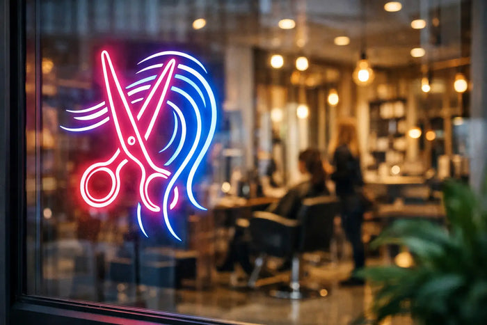 Neon voor kapsalon dat klanten aantrekt
