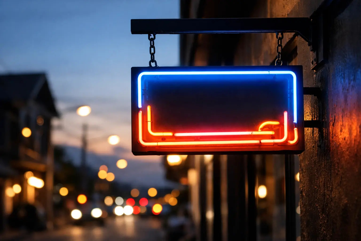 Kan een neon bord buiten hangen?