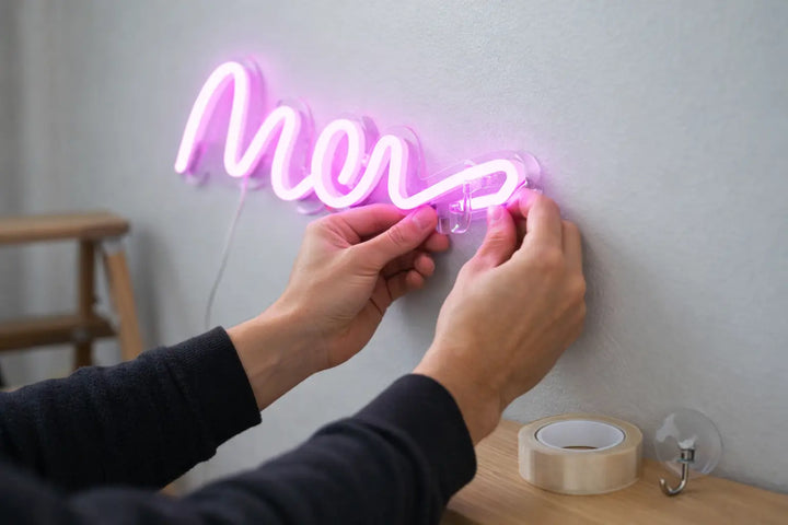 Neon bord ophangen zonder boren: zo doe je dat