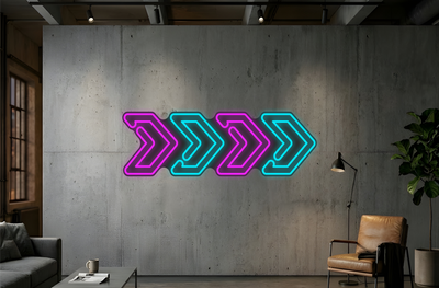 Flèches à chevrons - Éclairage néon