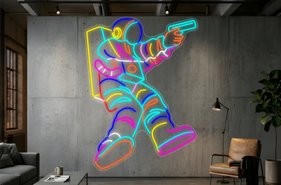 Pistolet laser astronaute XL - Éclairage néon