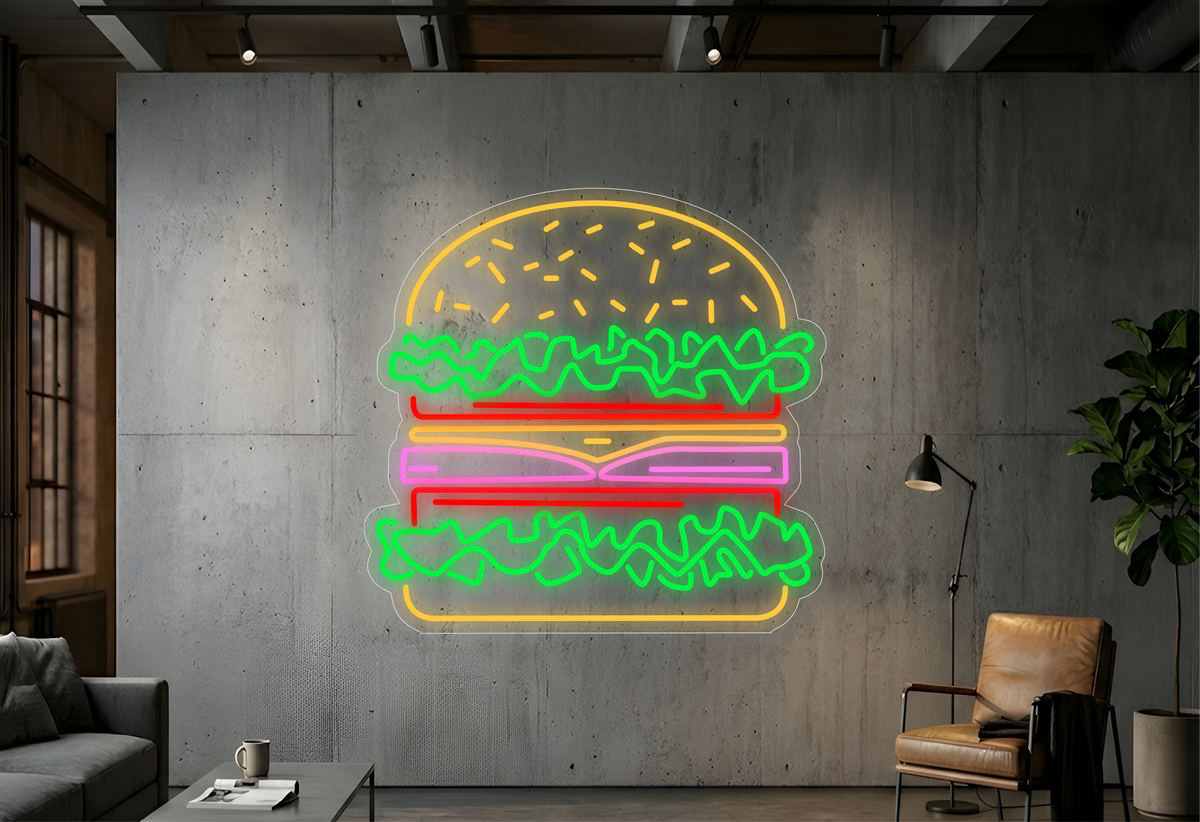 Hamburger Deluxe - Neon Verlichting