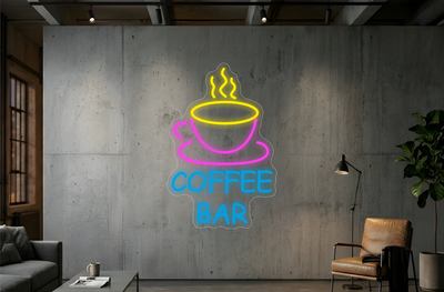 Bar à café - Éclairage néon 