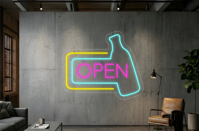 Bouteille ouverte - Éclairage néon