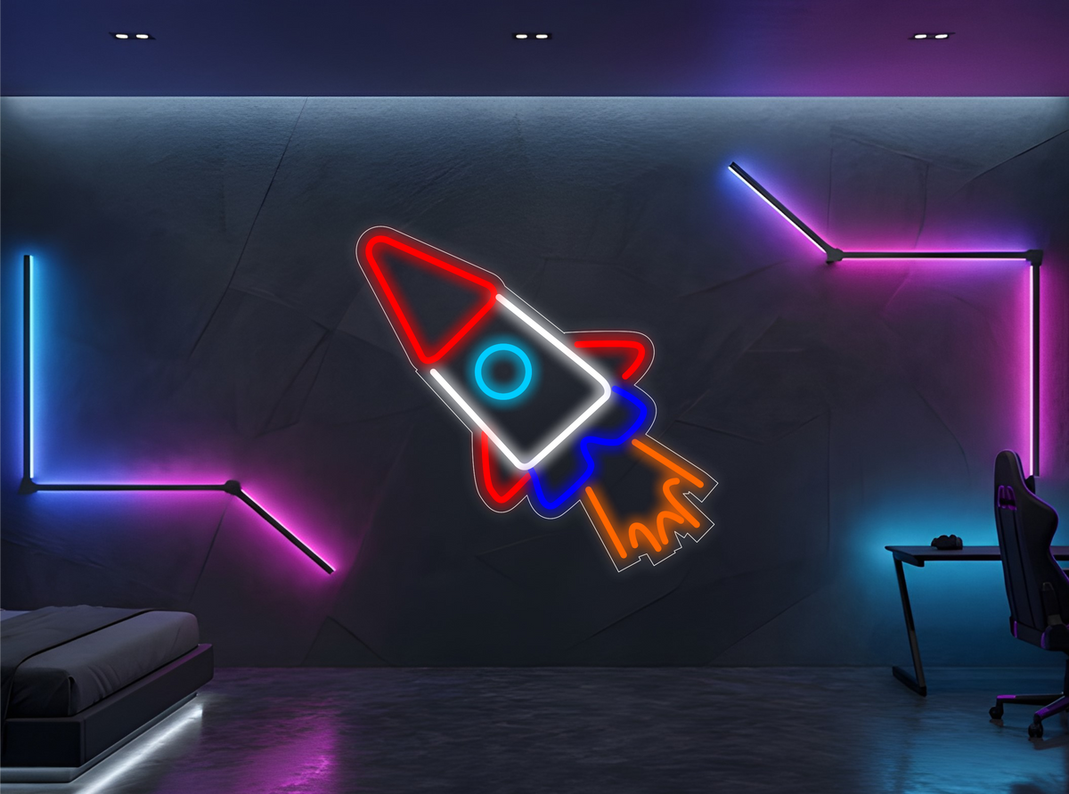 Rocket Ship - Neon Verlichting