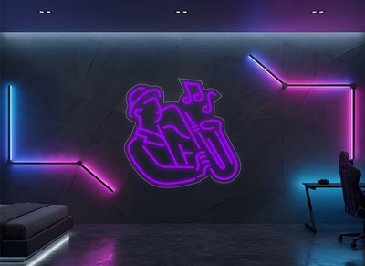 Saxophoniste - Éclairage néon