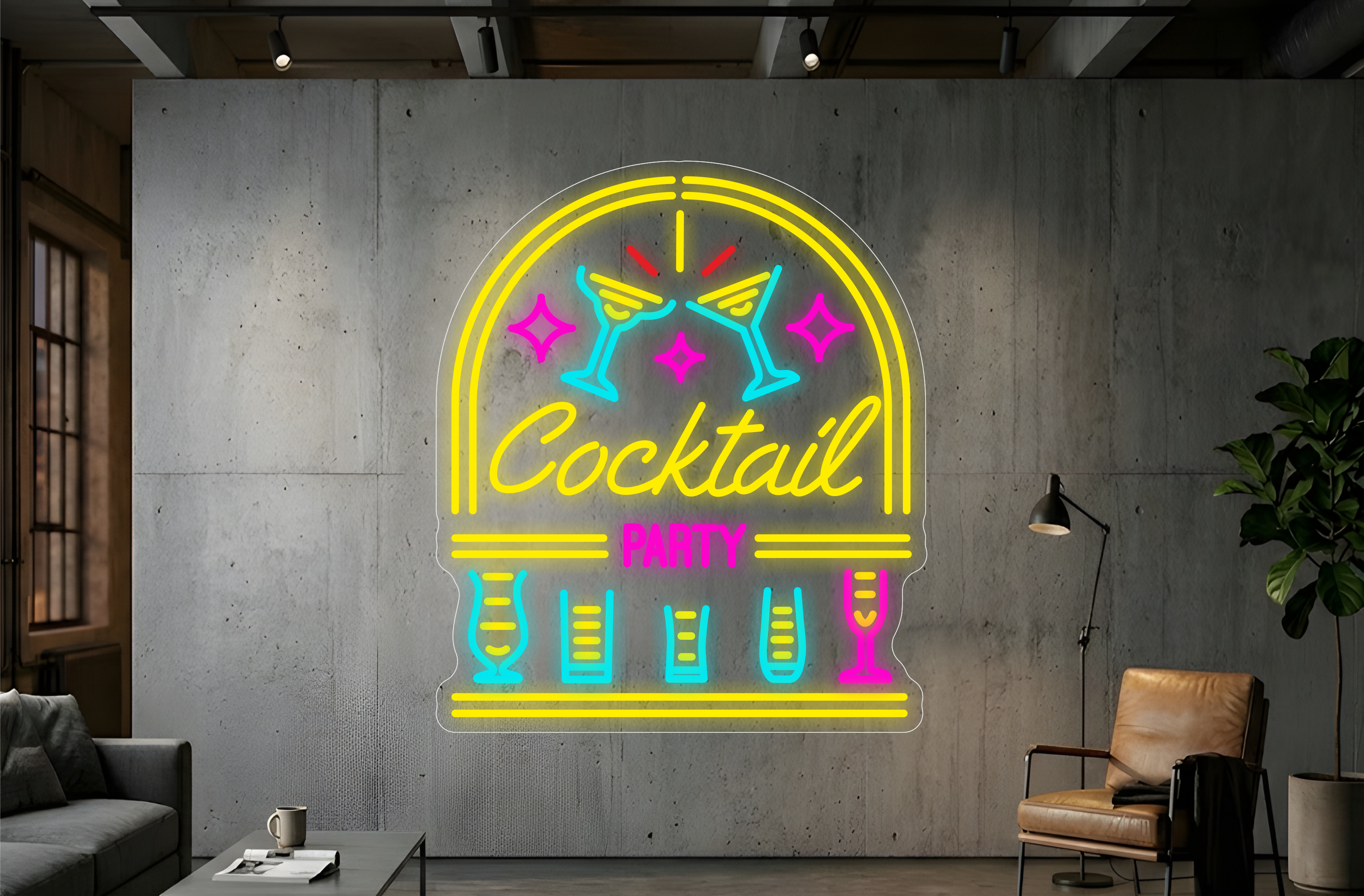 Soirée cocktail - Éclairage néon