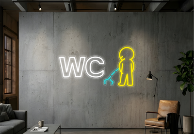 Toilettes publiques - éclairage néon