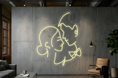 Couple dansant - Lumières néon 