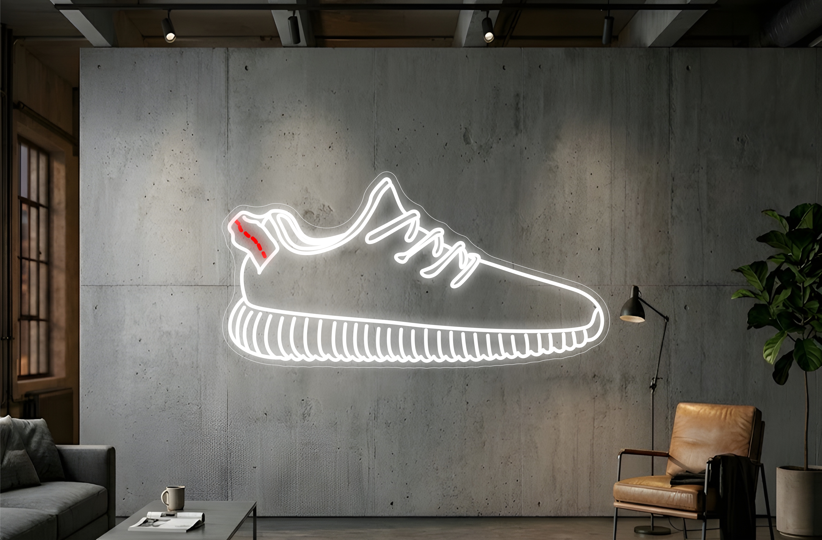 Baskets Y33zy 350 - Éclairage néon